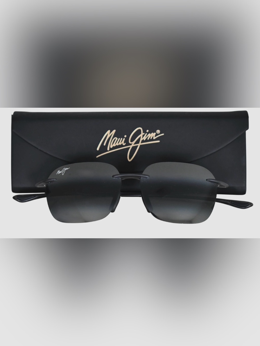 Maui Jim Rimless Sunglasses in Black with Gradient Smoke Lenses